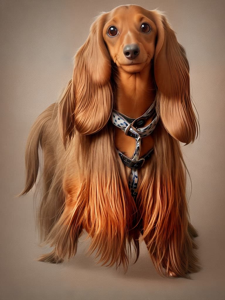  Create a picture of a long-haired dachshund