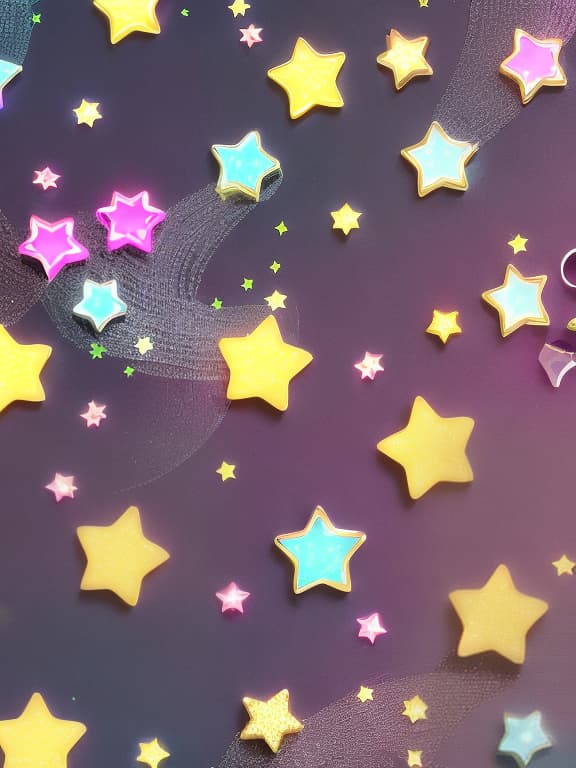  Cute musical notes and sparkling stars and gems wallpaper