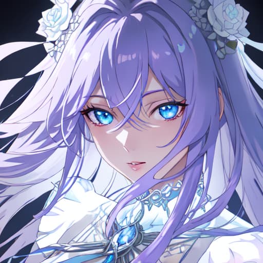  a girl manhua character with purple hair and bright soft blue eyes with white skin wearing noble dress hyperrealistic, full body, detailed clothing, highly detailed, cinematic lighting, stunningly beautiful, intricate, sharp focus, f/1. 8, 85mm, (centered image composition), (professionally color graded), ((bright soft diffused light)), volumetric fog, trending on instagram, trending on tumblr, HDR 4K, 8K