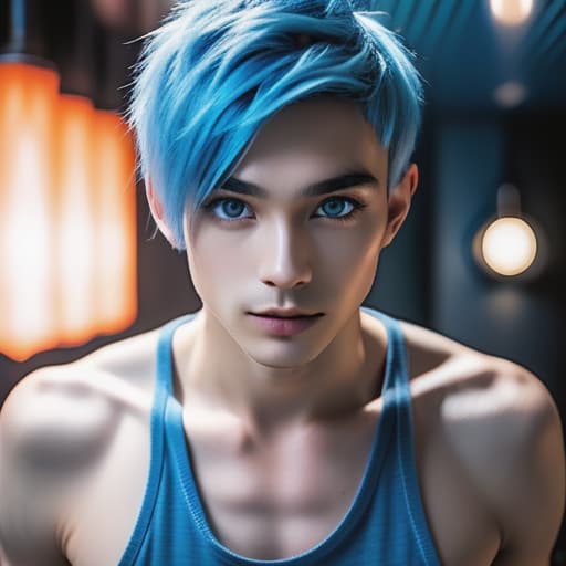  A photo of naked man with blue hair, man, aged 26, 183cm tall, weight 75kg, athletic body, blue, fading hair, dark, straight eyebrows, blue eyes, trendy, outgoing, creative, confident, ambitious, curious, dramatic lighting, hyperrealistic, full body, detailed clothing, highly detailed, cinematic lighting, stunningly beautiful, intricate, sharp focus, f\/1. 8, 85mm, (centered image composition), (professionally color graded), ((bright soft diffused light)), volumetric fog, trending on instagram, trending on tumblr, HDR 4K, 8K, sdxl, , dramatic lighting, hyperrealistic, full body, detailed clothing, highly detailed, cinematic lighting, stunningly beautiful, intricate, sharp focus, f\/1. 8, 85mm, (centered image composition), (professionally  hyperrealistic, full body, detailed clothing, highly detailed, cinematic lighting, stunningly beautiful, intricate, sharp focus, f/1. 8, 85mm, (centered image composition), (professionally color graded), ((bright soft diffused light)), volumetric fog, trending on instagram, trending on tumblr, HDR 4K, 8K