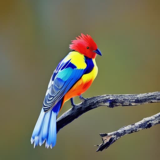  Vibrant colors pattern bird perching on branch