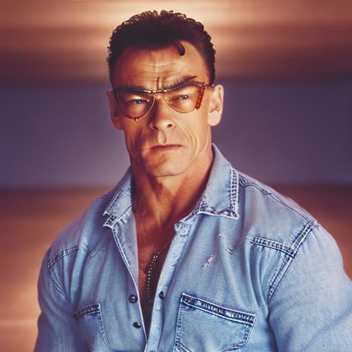 portrait+ style Jean Claude van Damme queer face