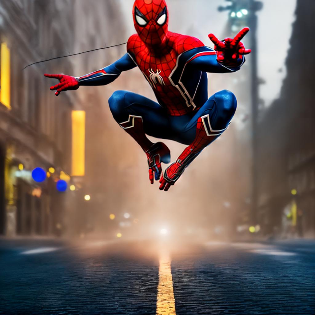 mdjrny-v4 style Spider-Man in Moscow ,highly detailed, cinematic lighting, stunningly beautiful, intricate, sharp focus, f1. 8, 85mm, (centered image composition), (professionally color graded), ((bright soft diffused light)), volumetric fog, trending on instagram, trending on tumblr, HDR 4K, 8K