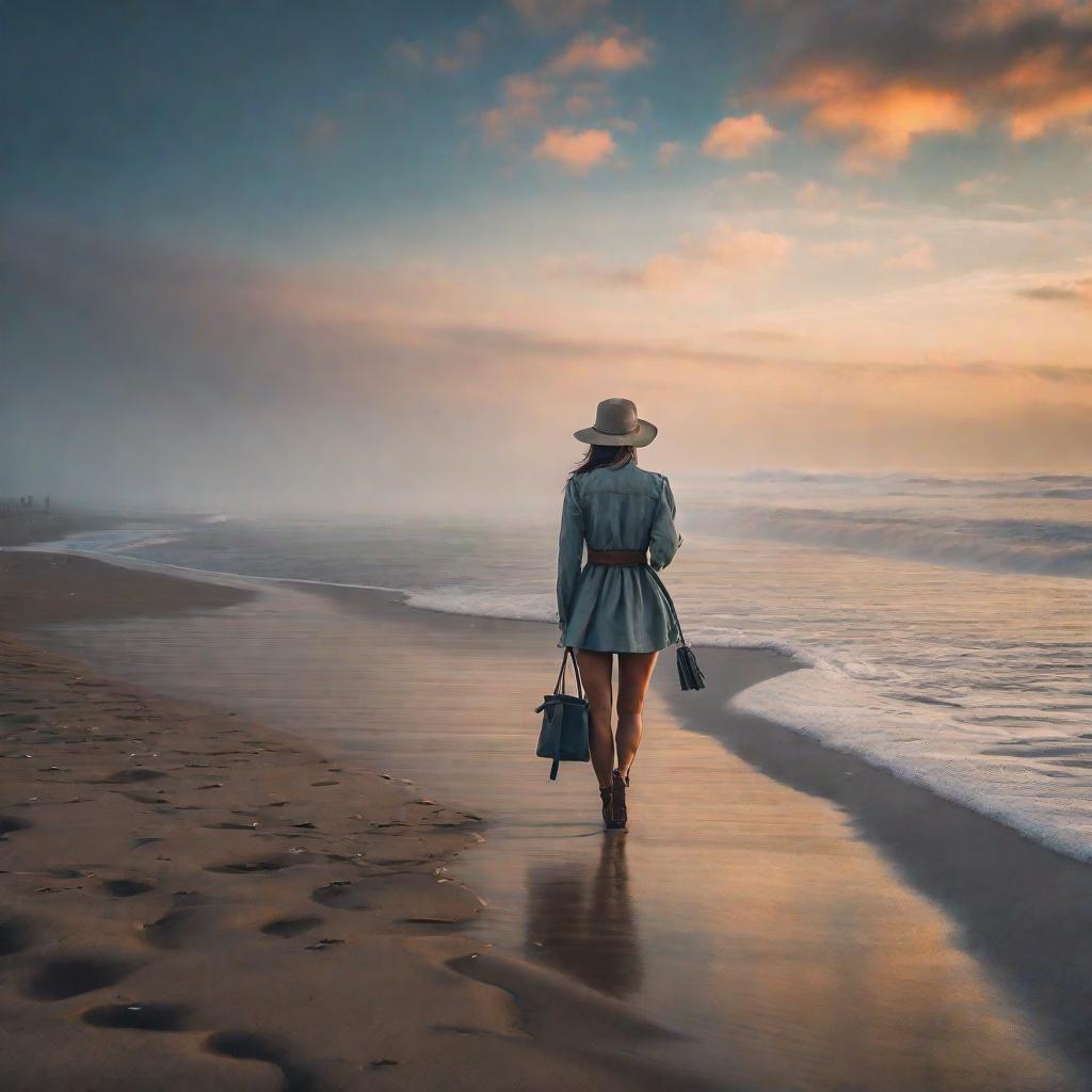  very cute at the beach wearing a  hyperrealistic, full body, detailed clothing, highly detailed, cinematic lighting, stunningly beautiful, intricate, sharp focus, f/1. 8, 85mm, (centered image composition), (professionally color graded), ((bright soft diffused light)), volumetric fog, trending on instagram, trending on tumblr, HDR 4K, 8K