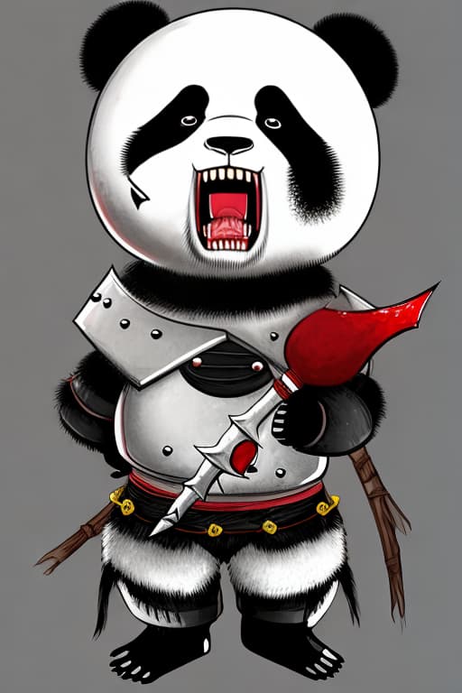 Gory panda knight horror