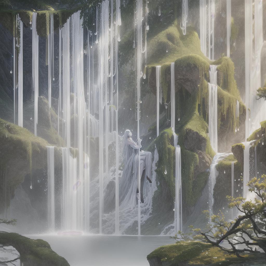  In this extraordinary artwork of the best quality, create a breathtaking portrayal of a ((bare-skinned)) JK delicately posing near a cascading waterfall in a lush forest. The intricate details of the water droplets, her flowing ((silver hair)), and the vibrant vegetation must be meticulously rendered in high detail and ultra-detailed precision. hyperrealistic, full body, detailed clothing, highly detailed, cinematic lighting, stunningly beautiful, intricate, sharp focus, f/1. 8, 85mm, (centered image composition), (professionally color graded), ((bright soft diffused light)), volumetric fog, trending on instagram, trending on tumblr, HDR 4K, 8K
