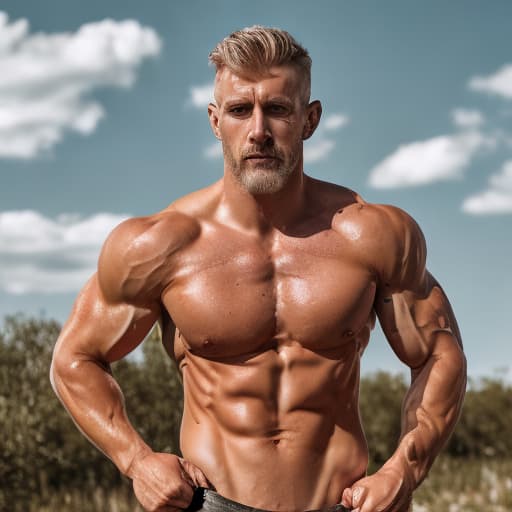 portrait+ style russian queer fitness model blonde very cute dilf dude face