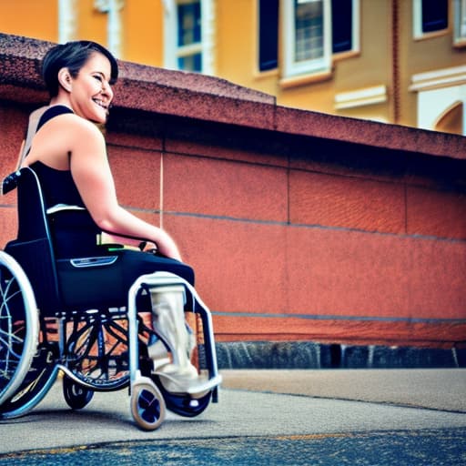 wa-vy style A woman in a wheelchair who is strong, beautiful and intelligent