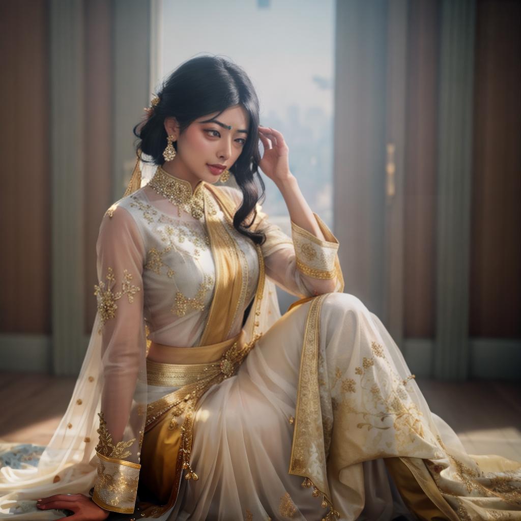  Rashmika mandanna hyperrealistic, full body, detailed clothing, highly detailed, cinematic lighting, stunningly beautiful, intricate, sharp focus, f/1. 8, 85mm, (centered image composition), (professionally color graded), ((bright soft diffused light)), volumetric fog, trending on instagram, trending on tumblr, HDR 4K, 8K