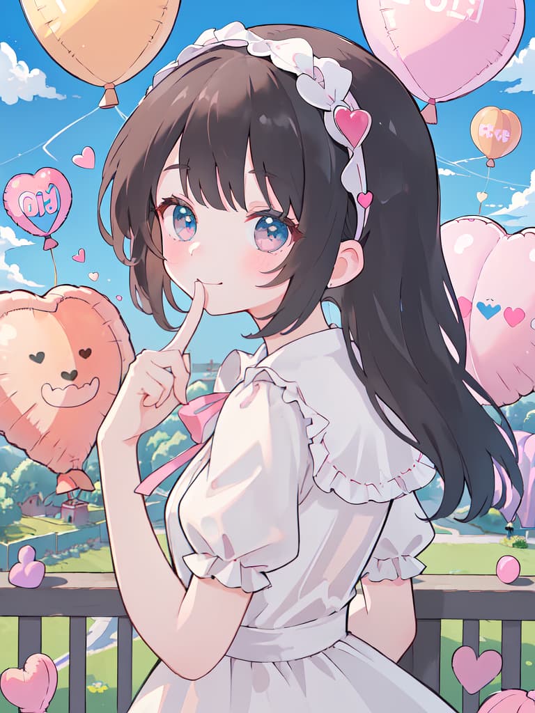  ultra detailed:1.2,masterpiece:1.2,best quality,masterpiece,bestquality,hdr:1.1,8k:1.1,very cute girl:1.3,(old castle:1.2),(heart shaped balloon:1.3),candy stripe dress:1.3,looking back:1.3,ribbon headband:1.3,head tilt:1.4,(finger to mouth:1.5),seductive smile:1.4,upper body:1.1, masterpiece, best quality,8k,ultra detailed,high resolution,an extremely delicate and beautiful,hyper detail