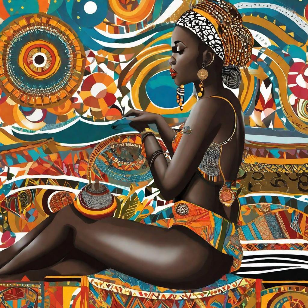  masterpiece, best quality,Draw an African woman.