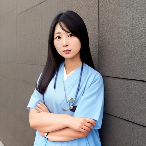  Japanese big-ed female doctor in her early 20s in a examining a .