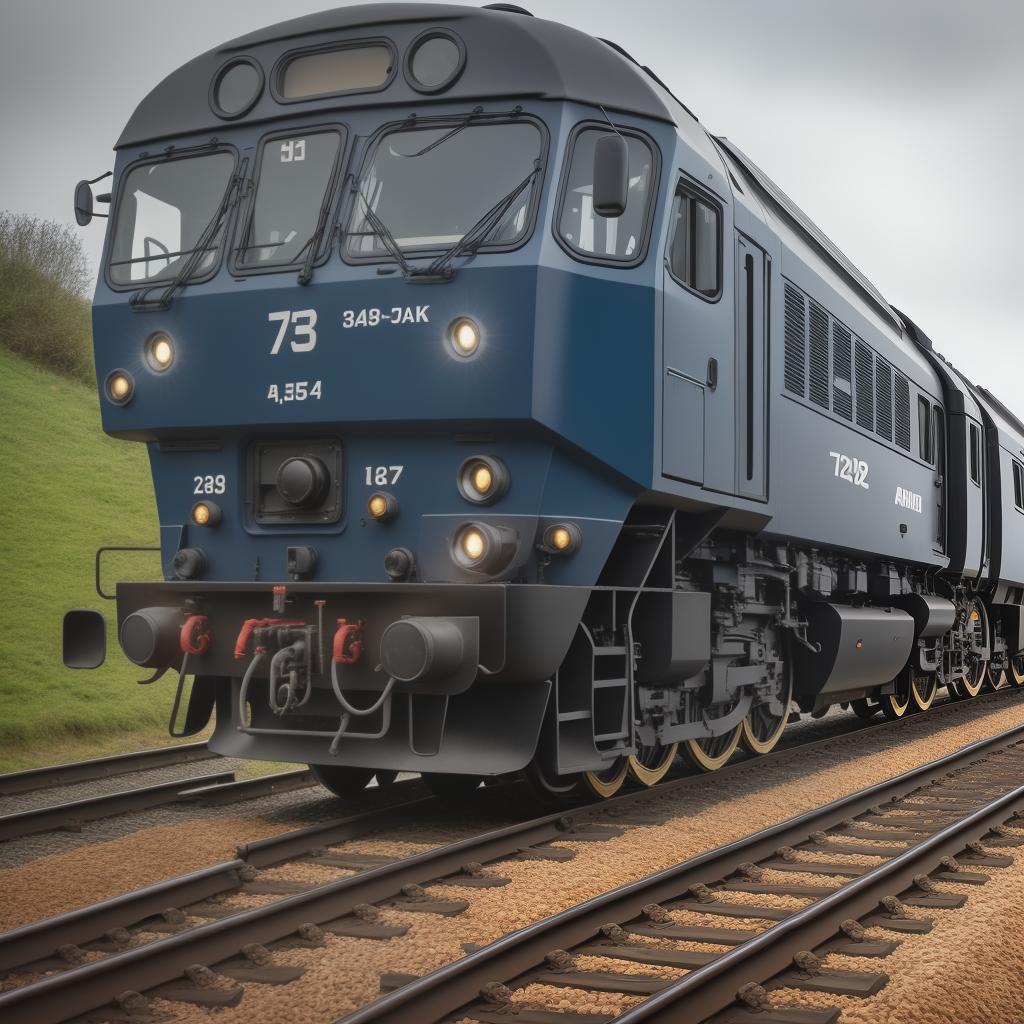  British Class 43 Diesel Locomotive hyperrealistic, full body, detailed clothing, highly detailed, cinematic lighting, stunningly beautiful, intricate, sharp focus, f/1. 8, 85mm, (centered image composition), (professionally color graded), ((bright soft diffused light)), volumetric fog, trending on instagram, trending on tumblr, HDR 4K, 8K