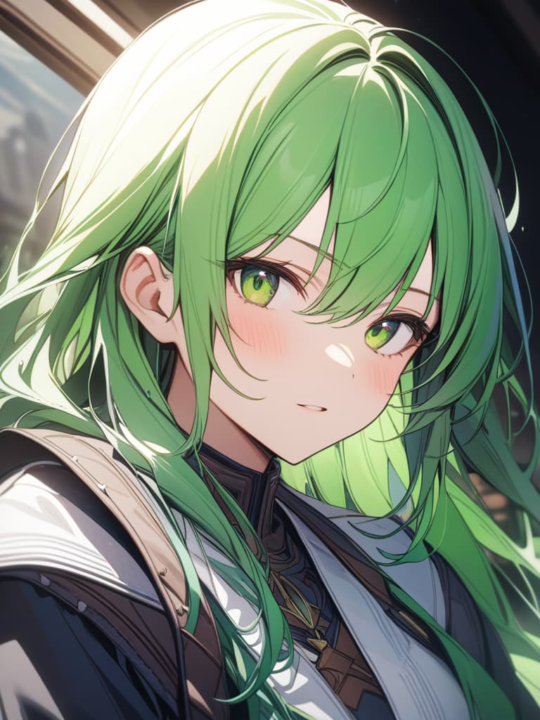  Green hair character orchids, masterpiece, best quality,8k,ultra detailed,high resolution,an extremely delicate and beautiful,hyper detail