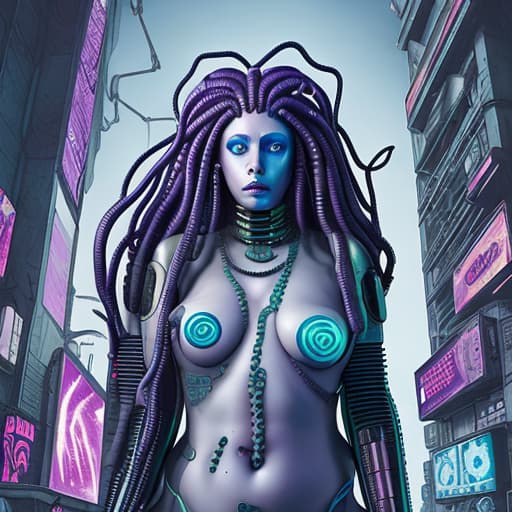  Medusa gorgona sci fi cyberpunk