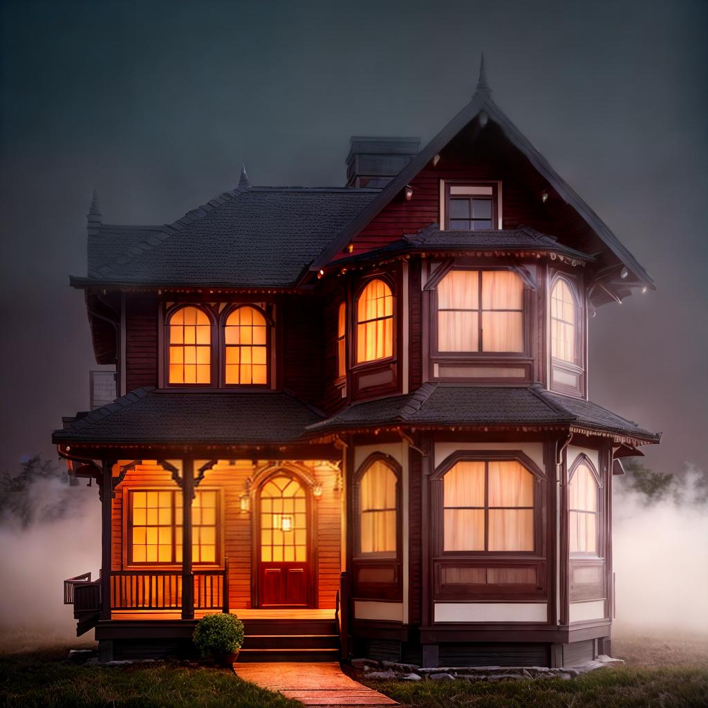  House ,highly detailed, cinematic lighting, stunningly beautiful, intricate, sharp focus, f1. 8, 85mm, (centered image composition), (professionally color graded), ((bright soft diffused light)), volumetric fog, trending on instagram, trending on tumblr, HDR 4K, 8K
