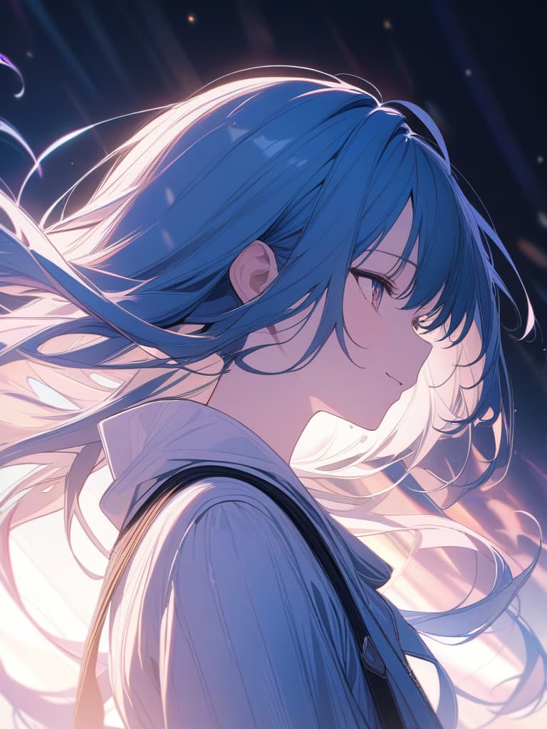  a beautiful blue haired girl,long messy hair,ultra detailed,best shadow,beautiful detailed deep rainbow eyes,cute and beautiful face,shy smile,white shirt,upper body view,colorful,(masterpiece:1.2),(best quality:1.2),detailed background,high contrast,(best illumination,an extremely delicate and beautiful),((cinematic light)),hyper detail,dramatic light,intricate details,8k,anime,very aesthetic,, masterpiece, best quality,8k,ultra detailed,high resolution,an extremely delicate and beautiful,hyper detail