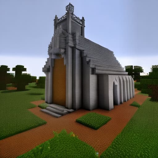redshift style a giant gothic church in minecraft
