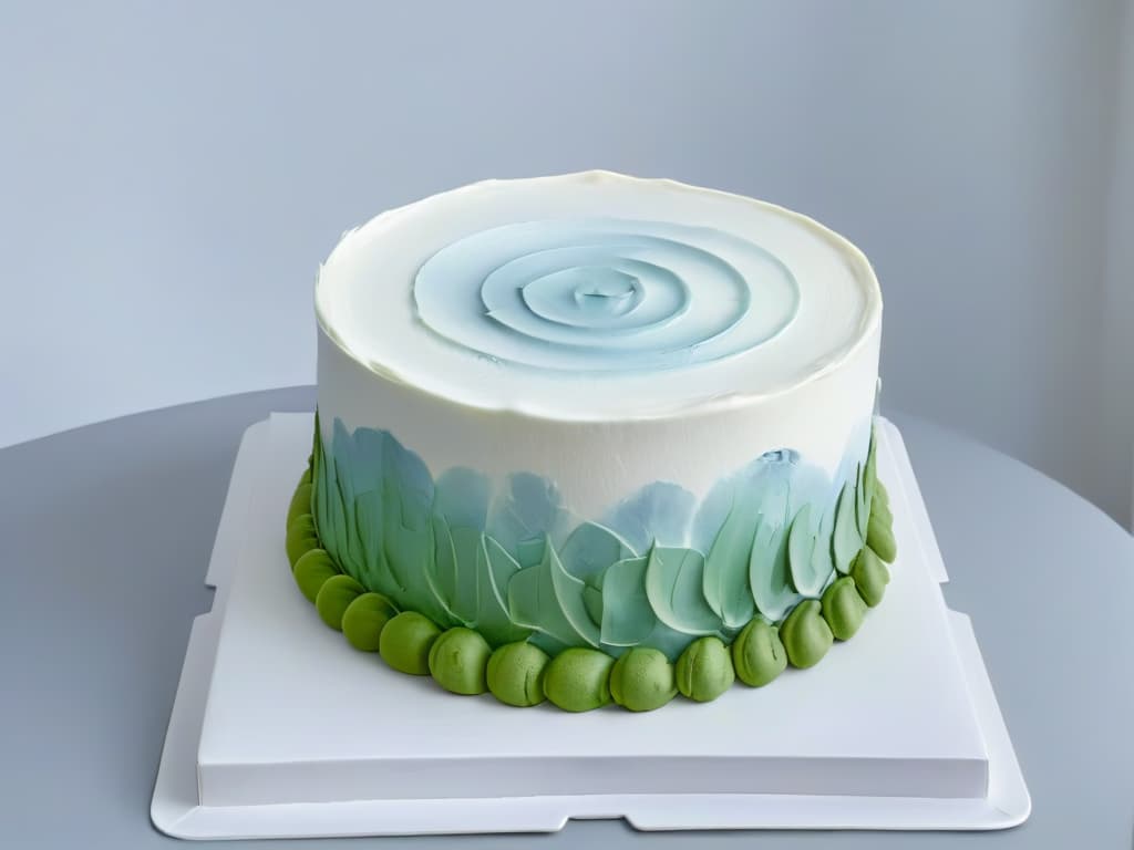  An ultradetailed closeup image of a pristine, perfectly smooth fondantcovered cake tier, showcasing a flawless surface ready for the application of edible paint. The fondant is a pure white color, reflecting a soft sheen under a spotlight, highlighting every subtle texture and curve of the cake. The image exudes elegance and sophistication, setting the stage for a professional and inspiring guide to applying edible paint on cakes. hyperrealistic, full body, detailed clothing, highly detailed, cinematic lighting, stunningly beautiful, intricate, sharp focus, f/1. 8, 85mm, (centered image composition), (professionally color graded), ((bright soft diffused light)), volumetric fog, trending on instagram, trending on tumblr, HDR 4K, 8K