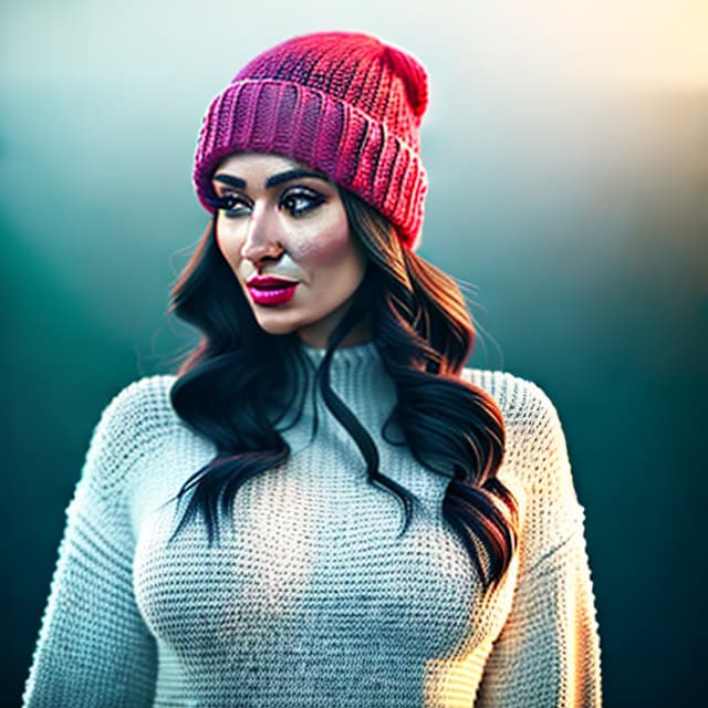  Real, full -body photos, wavy hair, artistic talent, volunteer, knitted cap, global lighting hyperrealistic, full body, detailed clothing, highly detailed, cinematic lighting, stunningly beautiful, intricate, sharp focus, f/1. 8, 85mm, (centered image composition), (professionally color graded), ((bright soft diffused light)), volumetric fog, trending on instagram, trending on tumblr, HDR 4K, 8K