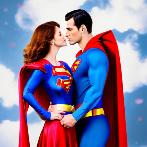 portrait+ style Superman Kisses Supergirl