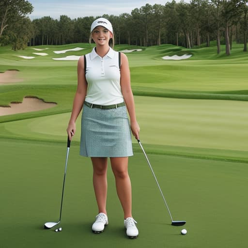  A young woman on the golf course