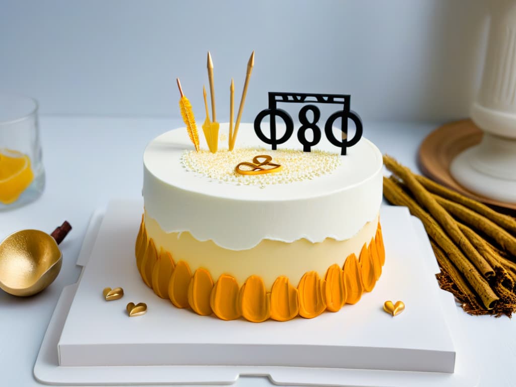  An ultradetailed image of a minimalist black and gold Harry Potterthemed cake mold set, featuring iconic symbols like lightning bolts, glasses, broomsticks, and wands intricately engraved on the molds, with a sleek and modern design that exudes magic and sophistication. hyperrealistic, full body, detailed clothing, highly detailed, cinematic lighting, stunningly beautiful, intricate, sharp focus, f/1. 8, 85mm, (centered image composition), (professionally color graded), ((bright soft diffused light)), volumetric fog, trending on instagram, trending on tumblr, HDR 4K, 8K