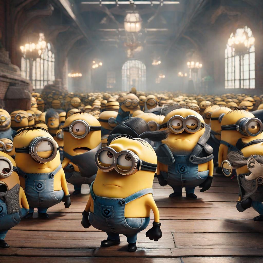  Los minions se vuelven músculooooos hyperrealistic, full body, detailed clothing, highly detailed, cinematic lighting, stunningly beautiful, intricate, sharp focus, f/1. 8, 85mm, (centered image composition), (professionally color graded), ((bright soft diffused light)), volumetric fog, trending on instagram, trending on tumblr, HDR 4K, 8K