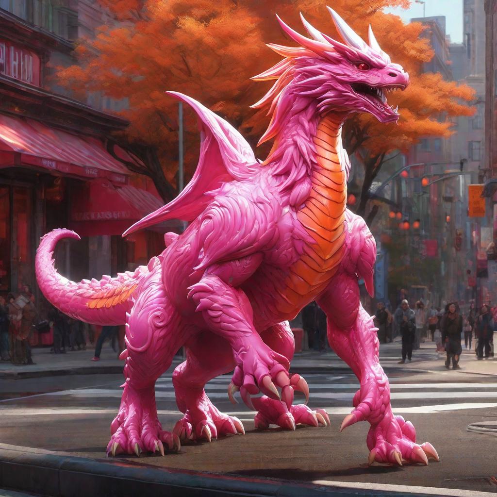  genera un hermoso y tierno kaiju de"hervivoro"de color rosa con naranja y con alas de color blancas llamado"Miyasu"(cute kaiju), artgerm, jeremy, lipkin, michael, garmash detailed digital art, radiant, light, detailed, intricate, environment hyperrealistic, full body, detailed clothing, highly detailed, cinematic lighting, stunningly beautiful, intricate, sharp focus, f/1. 8, 85mm, (centered image composition), (professionally color graded), ((bright soft diffused light)), volumetric fog, trending on instagram, trending on tumblr, HDR 4K, 8K