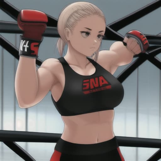  strong girl with mma clothes