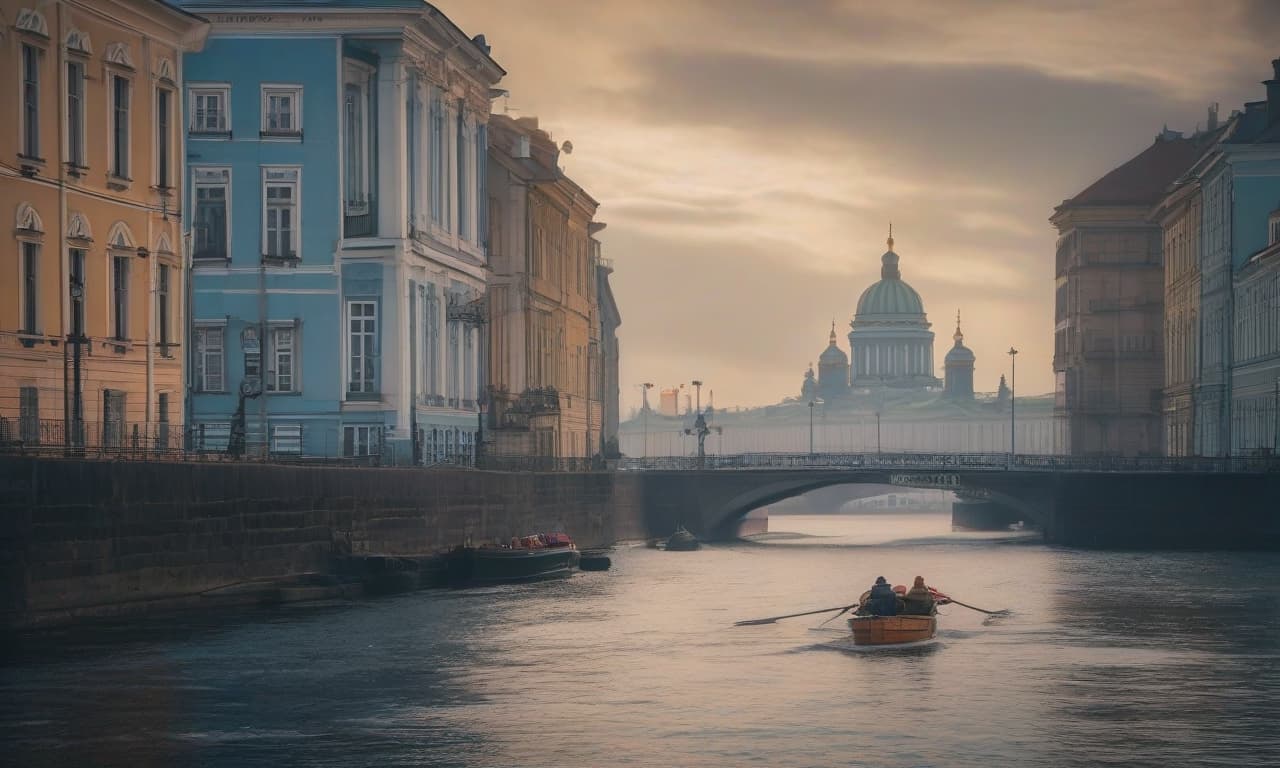  Saint Petersburg on water in tender blue shades hyperrealistic, full body, detailed clothing, highly detailed, cinematic lighting, stunningly beautiful, intricate, sharp focus, f/1. 8, 85mm, (centered image composition), (professionally color graded), ((bright soft diffused light)), volumetric fog, trending on instagram, trending on tumblr, HDR 4K, 8K