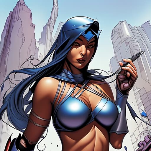  Create a comic book character named Isis as if Rob Liefeld created her