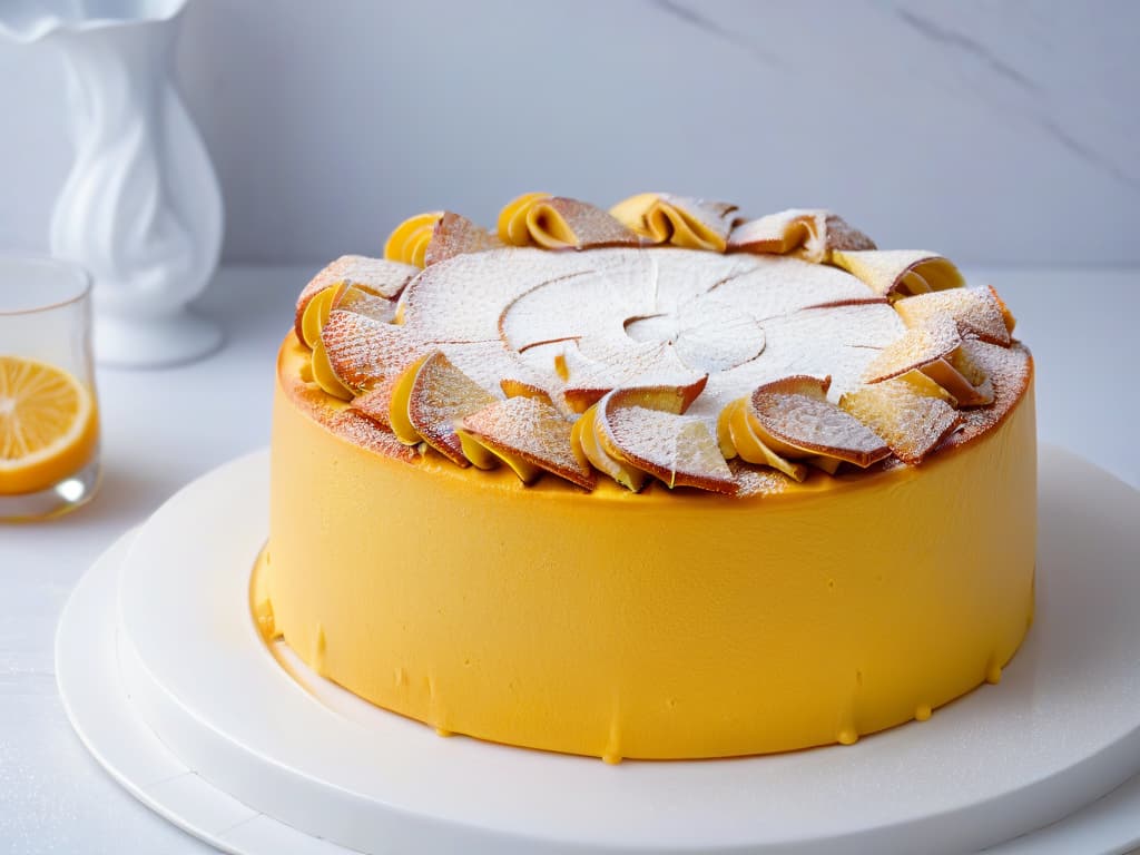  An image of a perfectly baked, goldenbrown sponge cake resting on a pristine white marble countertop. The cake is flawlessly fluffy with a subtle hint of steam rising from its surface, conveying a sense of warmth and freshness. The background is blurred, emphasizing the cake as the focal point and highlighting its impeccable texture and lightness. hyperrealistic, full body, detailed clothing, highly detailed, cinematic lighting, stunningly beautiful, intricate, sharp focus, f/1. 8, 85mm, (centered image composition), (professionally color graded), ((bright soft diffused light)), volumetric fog, trending on instagram, trending on tumblr, HDR 4K, 8K