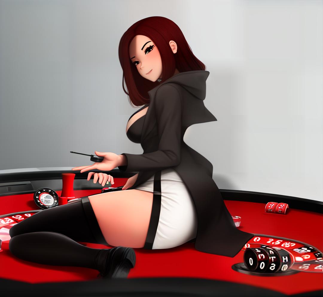  masterpiece, best quality, character in casino roulette, frontal shot