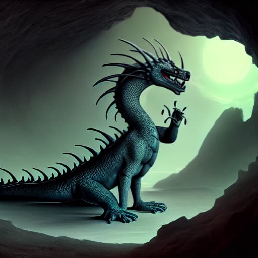  Dragon living in huge cave