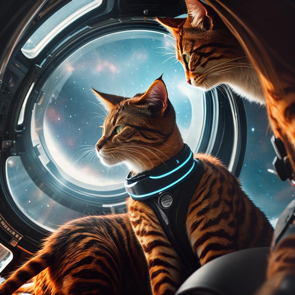  (fire) (cat:1.5),(domestic cat features:1.0), (sharp eyes), (wearing a space helmet), (other exploration gear), (surprise and excitement:1.0), (expression of amazement), (spaceship interior:1.0), (windows showing the starry sky), (viewing the vast and boundless space), (stars scattered across the cosmos through the windows) hyperrealistic, full body, detailed clothing, highly detailed, cinematic lighting, stunningly beautiful, intricate, sharp focus, f/1. 8, 85mm, (centered image composition), (professionally color graded), ((bright soft diffused light)), volumetric fog, trending on instagram, trending on tumblr, HDR 4K, 8K