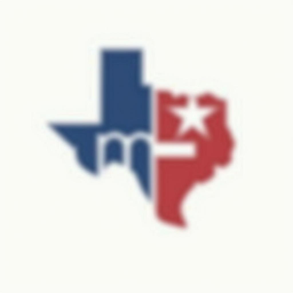  create a minimalist logo featuring the outline of texas. inside the outline, include the letters 'm5' in a bold, modern font: the 'm' in blue, the '5' in red, and a white star. use colors from the texas flag (blue, red, and white) for these elements. add the text 'custom homes and remodeling, llc' elegantly below or around the texas outline in a neutral color, like black or dark blue, to enhance readability.