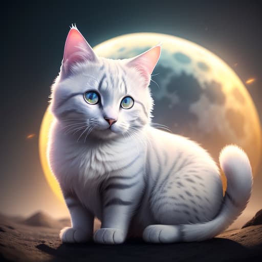  cat on the moon, hyperrealistic, high quality, highly detailed, perfect lighting, intricate, sharp focus, f/1. 8, 85mm, (centered image composition), (professionally color graded), ((bright soft diffused light)), trending on instagram, HDR 4K, 8K