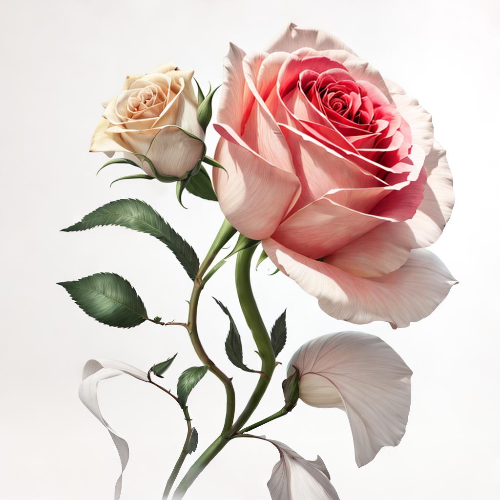  a rose, white background, vector art, best quality, masterpiece, RAW Photo, ultrahigh res, highly detailed, sharp focus