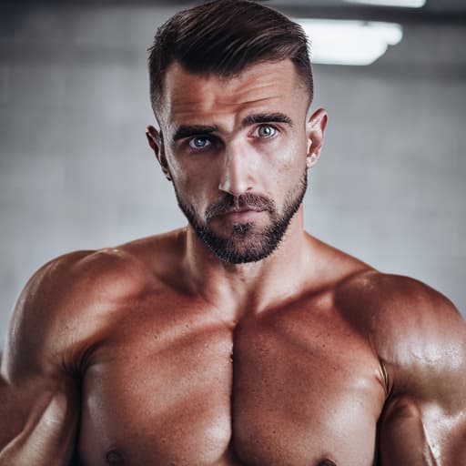 portrait+ style russian queer fitness model very cute dilf dude face