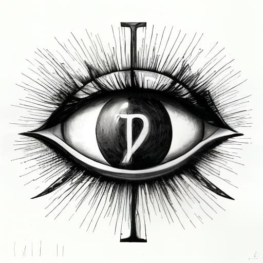 dvarchmodern A simple symbol of an eye, drawn with a pencil, the eye is crossed out, and in the center of the eye is a Russian letter R., (b&w, Monochromatic, Film Photography:1.3), Photorealistic, Hyperrealistic, Hyperdetailed, film noir, analog style, hip cocked, demure, low cut, soft lighting, subsurface scattering, realistic, heavy shadow, masterpiece, best quality, ultra realistic, 8k, golden ratio, Intricate, High Detail, film photography, soft focus hyperrealistic, full body, detailed clothing, highly detailed, cinematic lighting, stunningly beautiful, intricate, sharp focus, f/1. 8, 85mm, (centered image composition), (professionally color graded), ((bright soft diffused light)), volumetric fog, trending on instagram, trending on tumblr, HDR 4K, 8K