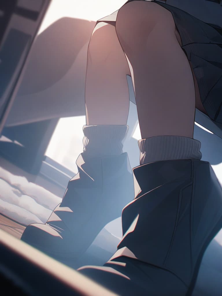  Girl wearing school uniforms wearing loose socks, masterpiece, best quality,8k,ultra detailed,high resolution,an extremely delicate and beautiful,hyper detail