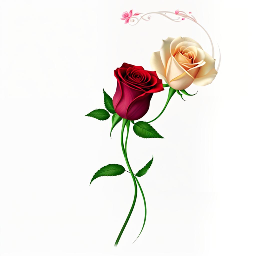  a rose, white background, vector art, best quality, masterpiece