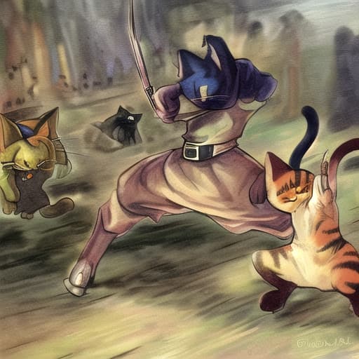  The cat in battle