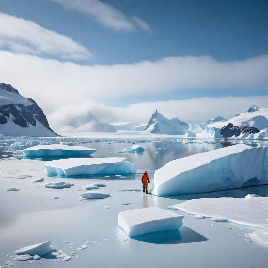  An image depicting the concept of 'Truth in Antarctica', capturing the essence of honesty, integrity, and the pristine beauty of the Antarctic landscape. hyperrealistic, full body, detailed clothing, highly detailed, cinematic lighting, stunningly beautiful, intricate, sharp focus, f/1. 8, 85mm, (centered image composition), (professionally color graded), ((bright soft diffused light)), volumetric fog, trending on instagram, trending on tumblr, HDR 4K, 8K