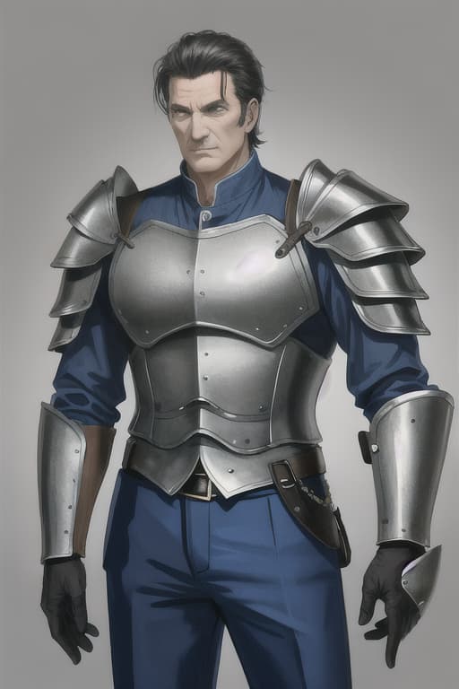  Cool middle -aged uncle, dandy, armor