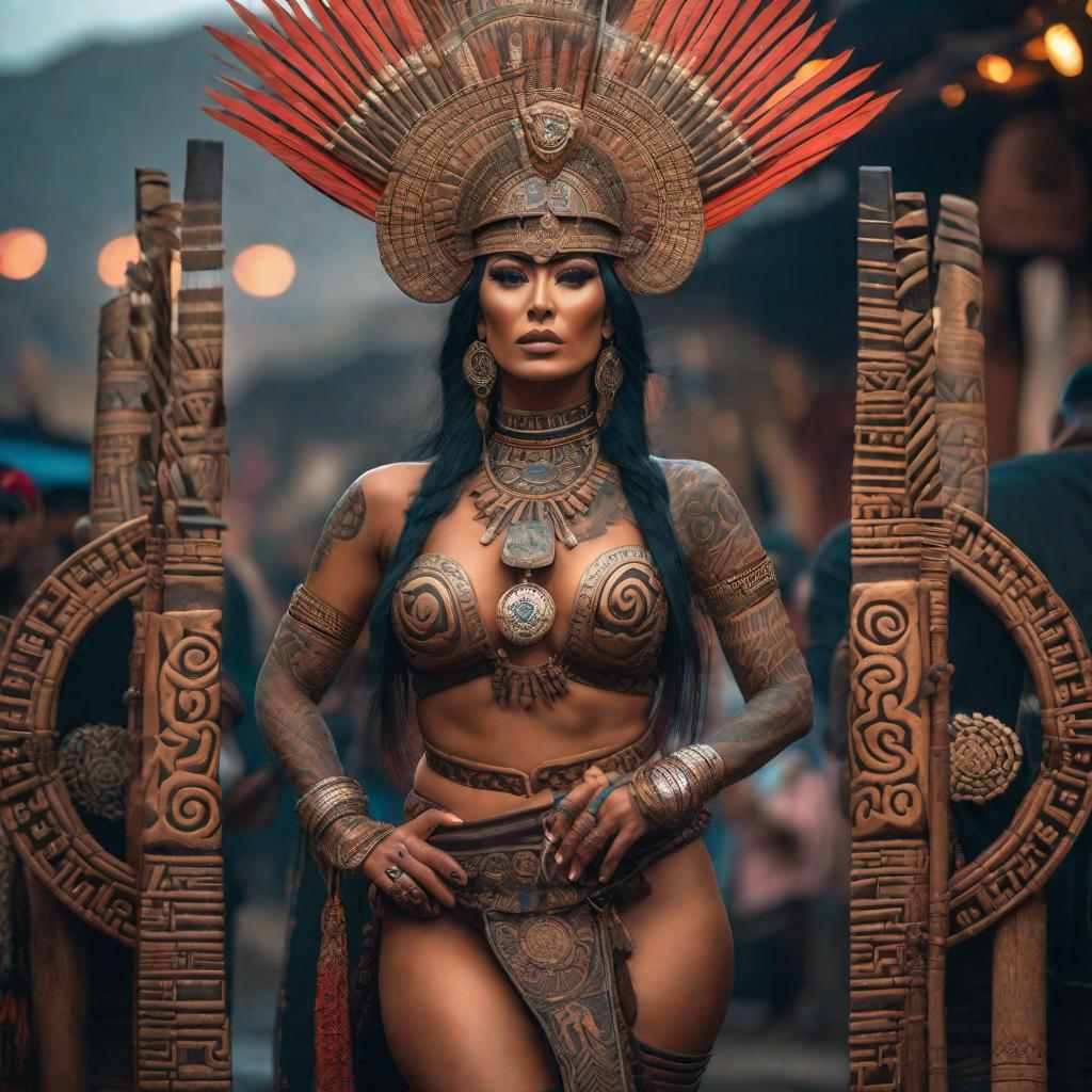  Sukuna con tatuajes aztecas hyperrealistic, full body, detailed clothing, highly detailed, cinematic lighting, stunningly beautiful, intricate, sharp focus, f/1. 8, 85mm, (centered image composition), (professionally color graded), ((bright soft diffused light)), volumetric fog, trending on instagram, trending on tumblr, HDR 4K, 8K