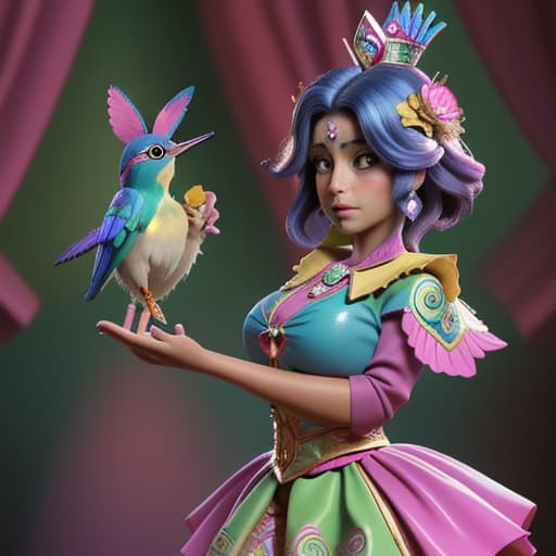  COLIBRÍ Y PRINCESA AZTECA IMAGEN REALISTA