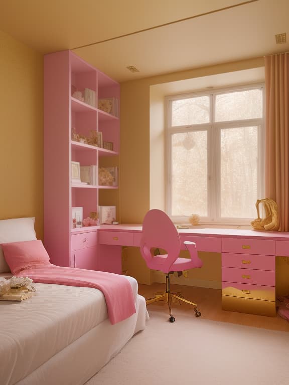  pink room, full of gold