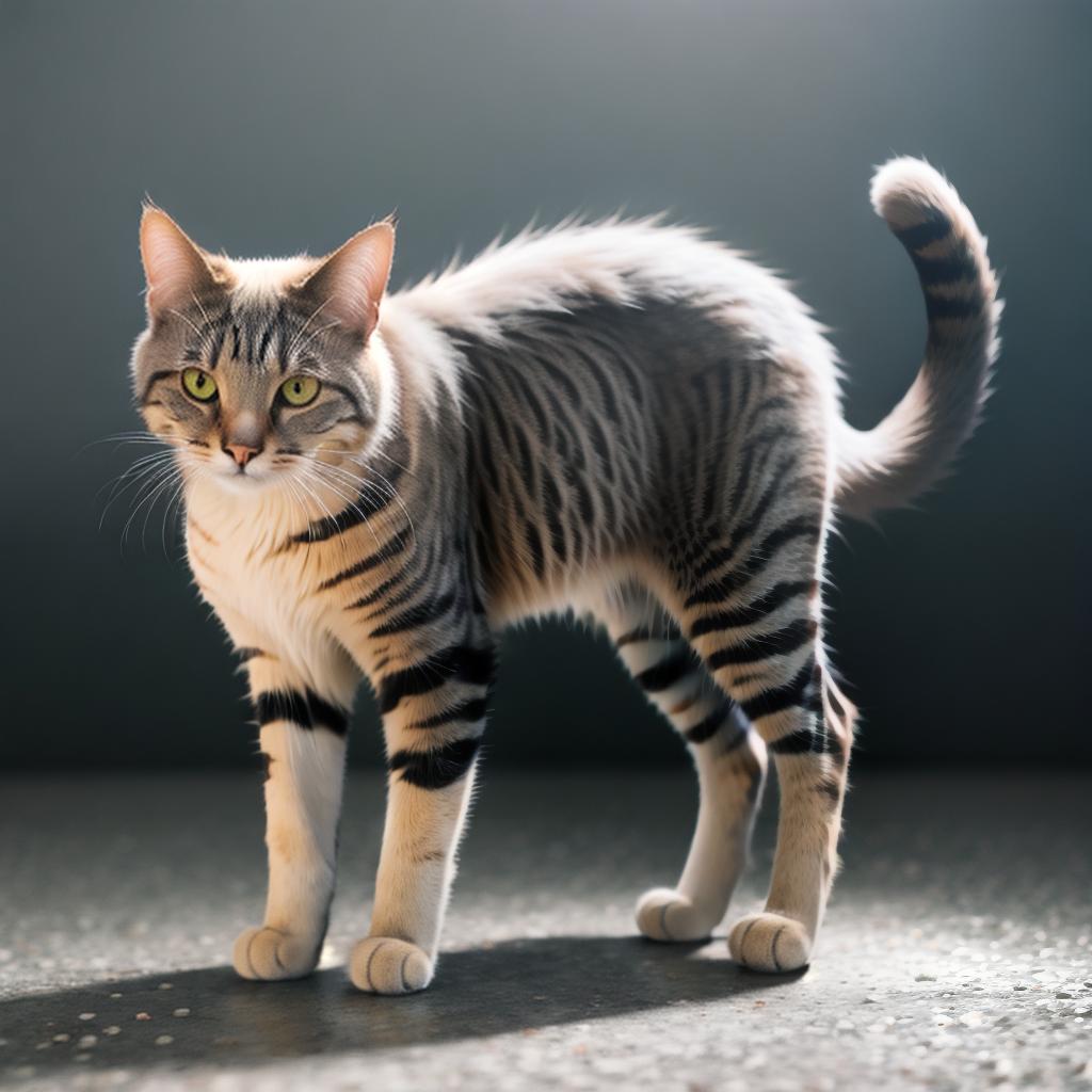  @PB_ImgGenBot Cat hyperrealistic, full body, detailed clothing, highly detailed, cinematic lighting, stunningly beautiful, intricate, sharp focus, f/1. 8, 85mm, (centered image composition), (professionally color graded), ((bright soft diffused light)), volumetric fog, trending on instagram, trending on tumblr, HDR 4K, 8K